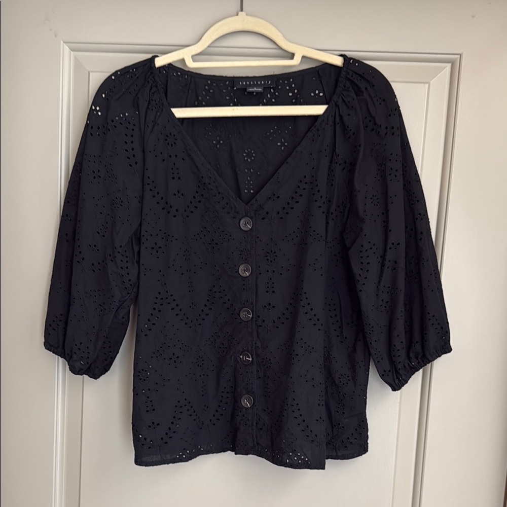 Sanctuary Blue Puff Sleeve Blouse